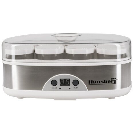 Aparat de preparat Iaurt Hausberg HB-2192 , 8 recipiente din sticla de 200 ml, 50 W