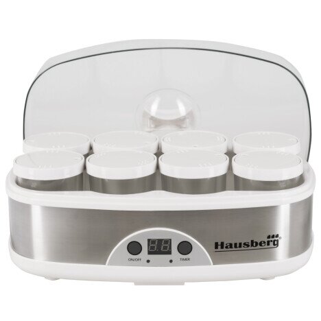 Aparat de preparat Iaurt Hausberg HB-2192 , 8 recipiente din sticla de 200 ml, 50 W